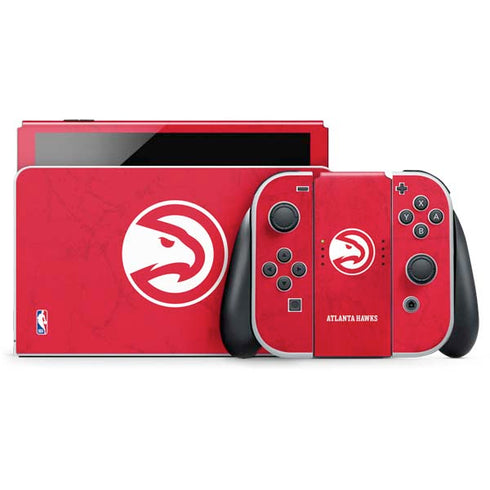 NBA Atlanta Hawks Distressed Nintendo Switch OLED (2021) Skin